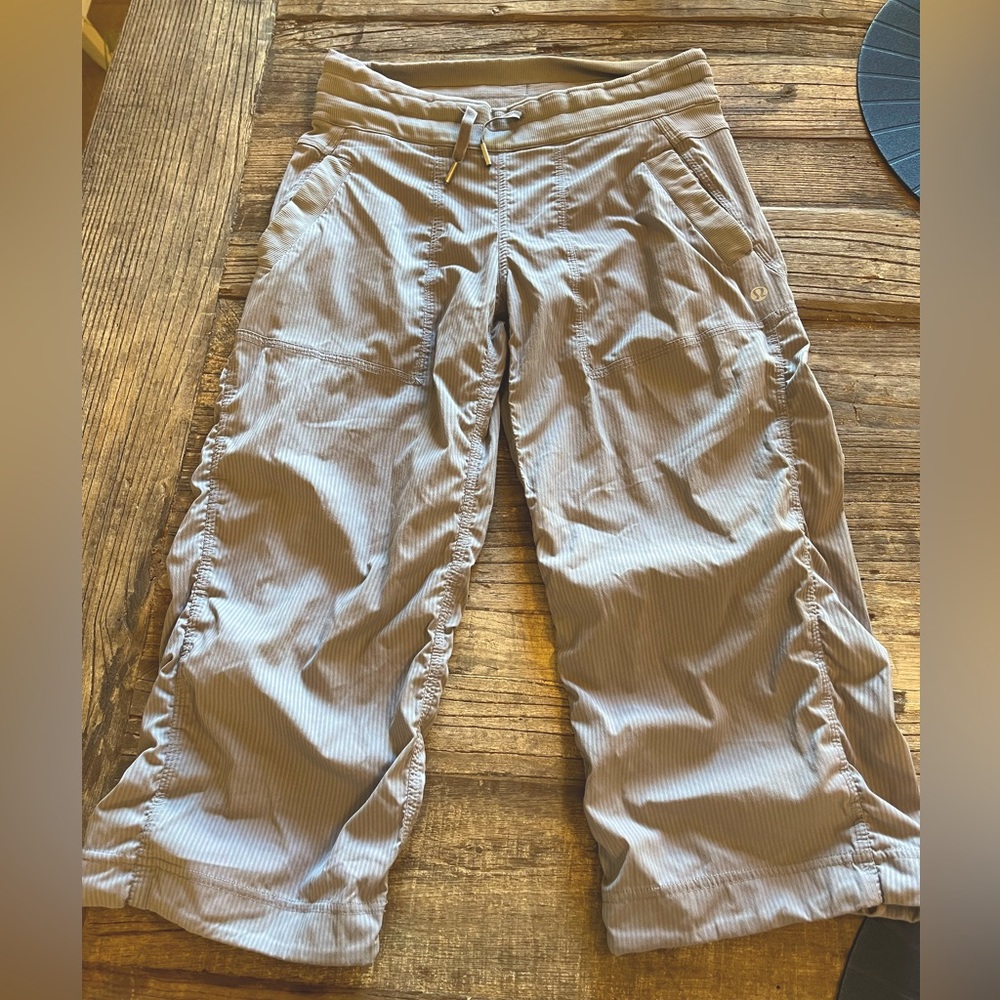 Gray Lululemon Dance Studio Cropped Crop Pants Adjustable Length Unlined